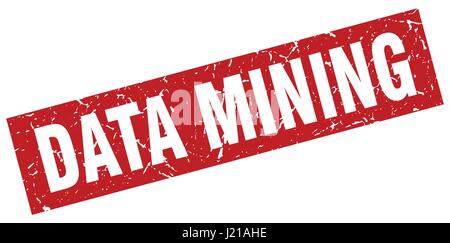square grunge red data mining stamp Stock Vector