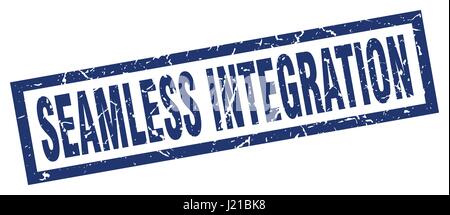 square grunge blue seamless integration stamp Stock Vector