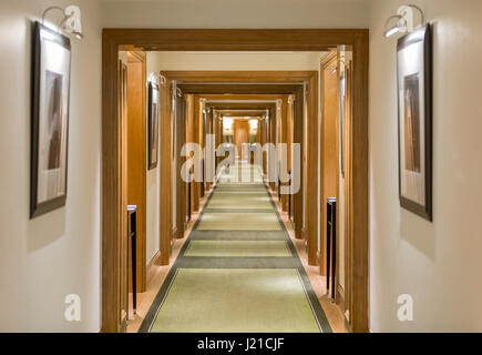 hotel hallway in a high end London hotel, London England Stock Photo