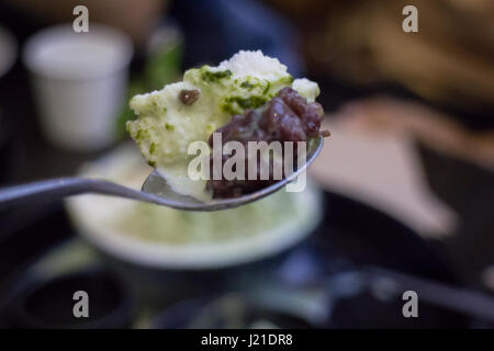 Green Tea Mochi Iced Cream And Shaved Ice, stock photo Stock Photo