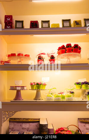 Designer soap soaps display fancy soaps soap shop hand made soap shop hand made soaps display soap store UK England Stock Photo