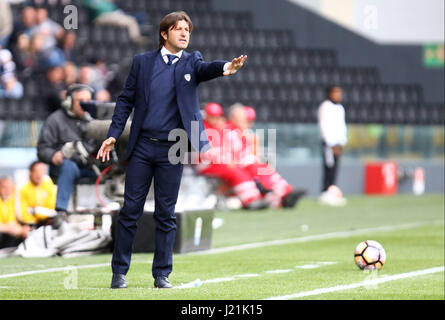 Udine, Friuli Venezia Giulia. 23rd Apr, 2017. ITALY, Udine: Cagliari's Head Coach Massimo Rastelli reacts during the Serie A football match between Udinese Calcio v Cagliari Calcio at Dacia Arena Stadium on 23th April, 2017. Credit: Andrea Spinelli/Alamy Live News Stock Photo