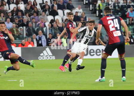 Turin, Italy. 23rd Apr, 2017. Paulo Dybala (Juventus FC) during the Serie A football match between Juventus FC and Genoa FC at Juventus Stadium on April 23, 2017 in Turin, Italy. Credit: Massimiliano Ferraro/Alamy Live News Stock Photo