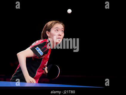 Incheon, South Korea. 23rd Apr, 2017. Kasumi Ishikawa (JPN) Table Tennis : Kasumi Ishikawa of Japan in action during the 2017 ITTF World Tour Korea Open Table Tennis, Women's Singles Final in Incheon, South Korea . Credit: Lee Jae-Won/AFLO/Alamy Live News Stock Photo