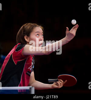 Incheon, South Korea. 23rd Apr, 2017. Kasumi Ishikawa (JPN) Table Tennis : Kasumi Ishikawa of Japan in action during the 2017 ITTF World Tour Korea Open Table Tennis, Women's Singles Final in Incheon, South Korea . Credit: Lee Jae-Won/AFLO/Alamy Live News Stock Photo