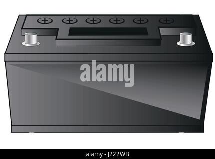 Battery car black Stock Vector