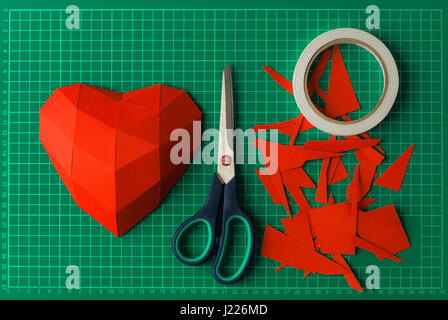paper craft work made with love Stock Photo