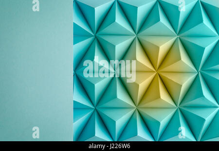 Abstract blue to yellow paper poly  made from  tetrahedron background. Usefull for business cards and web. Stock Photo