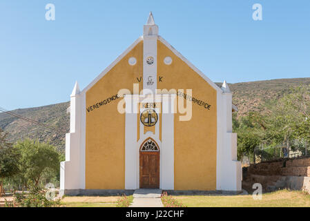 ZOAR, SOUTH AFRICA - MARCH 25, 2017: The historic United Reformed Church in Zoar, a village in the Western Cape Province Stock Photo