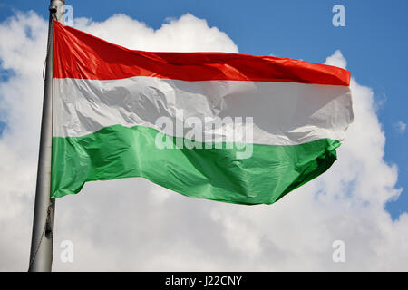 Hungarian Flag in Budapest (Hungary) Stock Photo