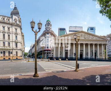 Panoramic view of Buenos Aires Metropolitan Cathedral and buildings around Plaza de Mayo - Buenos Aires, Argentina Stock Photo