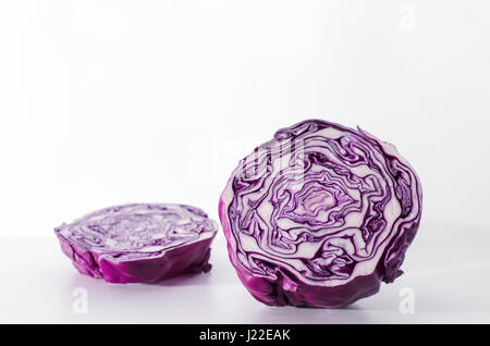 The red cabbage, on a white background. Selective focus Stock Photo