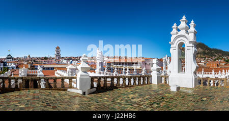 Aerial view of Sucre from San Felipe Neri Monastery Terrace - Sucre, Bolivia Stock Photo