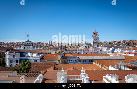 Aerial view of Sucre from San Felipe Neri Monastery Terrace - Sucre, Bolivia Stock Photo