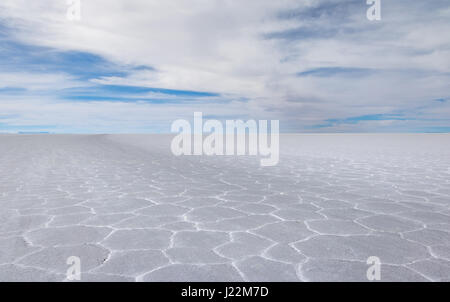 Dry Salar de Uyuni salt flat - Potosi Department, Bolivia Stock Photo