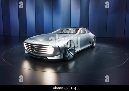 FFRANKFURT - SEPTEMBER 23: The Mercedes-Benz “Concept IAA” (Intelligent Aerodynamic Automobile) September 23, 2015 in Frankfurt, Germany Stock Photo
