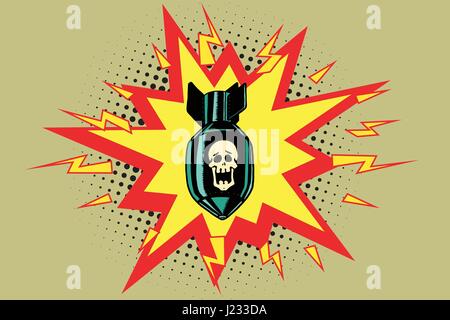 The atomic bomb and skeleton Stock Vector