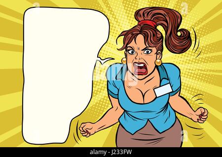 Businesswoman shouting, rage and anger Stock Vector
