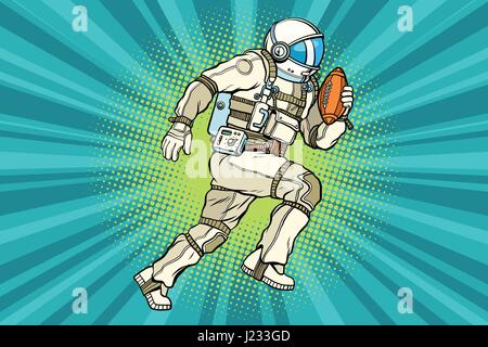 Astronaut athlete American football Stock Vector