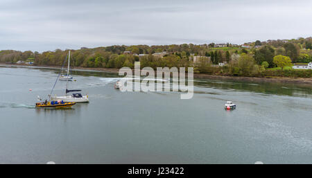 Menai Rib Rib ride boats sets off from Menai Bridge on Anglesey, for a trip along ...
