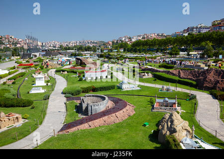 ISTANBUL, TURKEY - 10 JULY, 2014: Miniaturk is a miniature park in Istanbul, Turkey.  The park contains 122 models done in 1:25 scale. Stock Photo