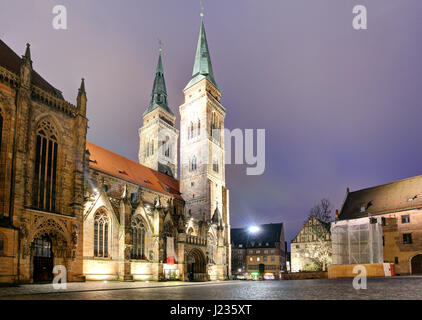 Nuremberg - St. Lawrence church at night, Germany Stock Photo