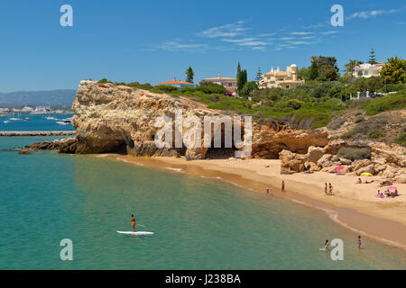 Portugal, the Algarve, Praia do Pintadinho, a small cove near Portimao Stock Photo