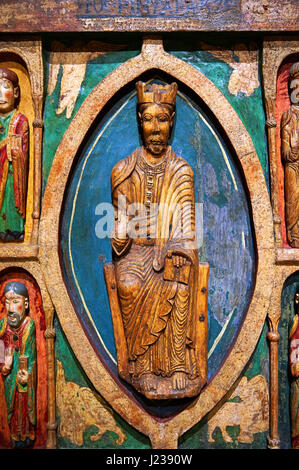Altar of St. Maria de Taull, 1200s, Tempera on wood from the church of Santa Maria in Snowshoe, Vall de Boi, High Ribagorca, Spain. MNAC 3904 Stock Photo