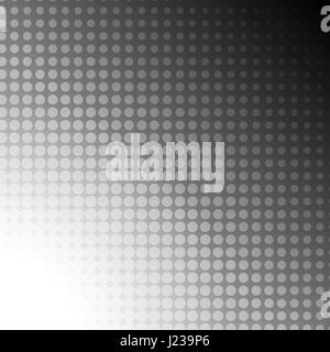 White grey dots halftone on black background for abstract concept Stock Vector