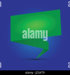 Abstract glossy green origami speech. Vector abstract background. Green brochure. Stock Vector