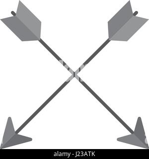 arrow cross feather vintage icon. Isolated and flat illustration. Stock Vector