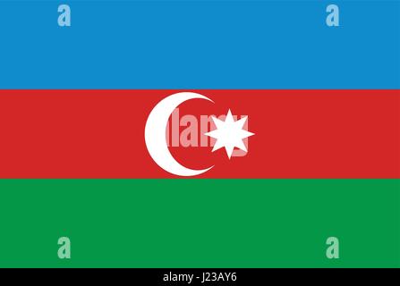Flag of Azerbaijan. Vector illustration. The color and size of the original. Stock Vector