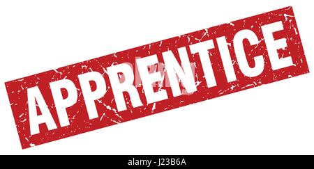 square grunge red apprentice stamp Stock Vector