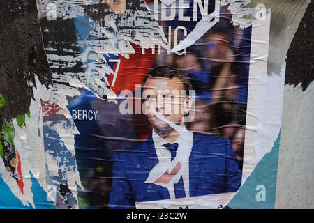 French 2017 election posters in Paris Stock Photo