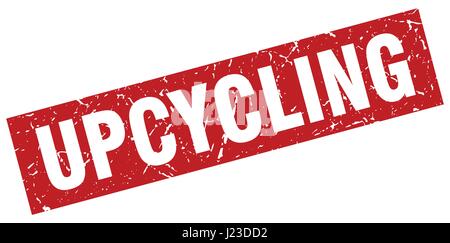 square grunge red upcycling stamp Stock Vector