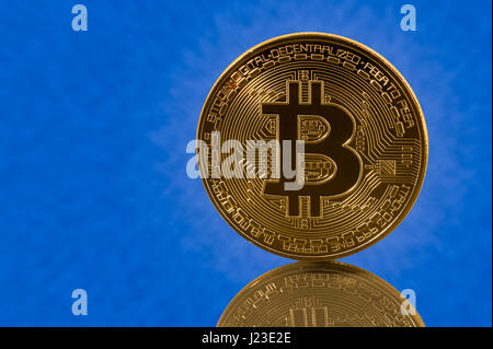 Bitcoin cyber currency close up Stock Photo