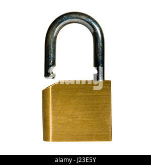 Open padlock on white background Stock Photo