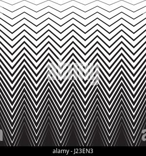 Halftone zig zag pattern background. Vector zigzag texture retro. Abstract lines background geometric. Black and white Stock Vector