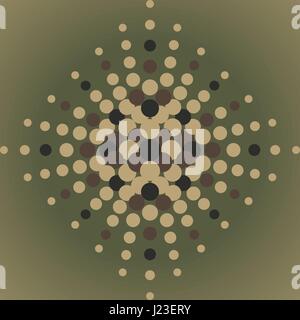 Halftone radial pattern background. Vector dots texture retro. Abstract dotted background concentric Stock Vector