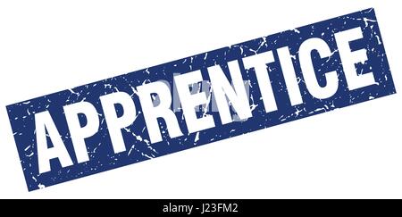 square grunge blue apprentice stamp Stock Vector