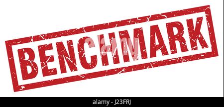 square grunge red benchmark stamp Stock Vector