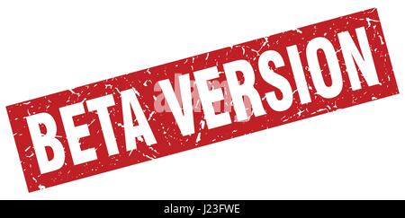square grunge red beta version stamp Stock Vector