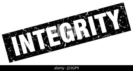 square grunge black integrity stamp Stock Vector