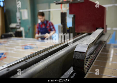Moderm machine in workshop of technicians Stock Photo