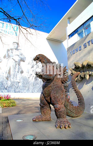 Godzilla Statue at Toho Studio Setagaya Tokyo Japan Stock Photo