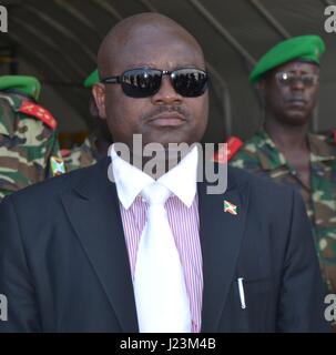 Somalian African Union Mission Force Commander Silas Ntiguriwa arrives for a familiarization tour November 29, 2013 in Mogadishu, Somalia.   (photo by AU-UN Photo /AU-UN via Planetpix) Stock Photo