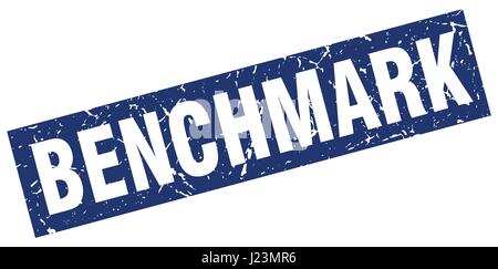 square grunge blue benchmark stamp Stock Vector