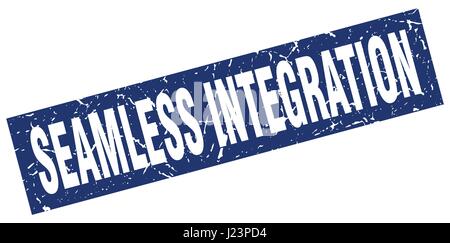 square grunge blue seamless integration stamp Stock Vector