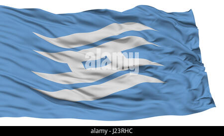 Isolated Hyogo Japan Prefecture Flag, Waving on White Background, High Resolution Stock Photo
