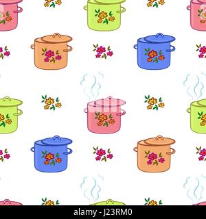 Kitchen Pan, Seamless Stock Vector